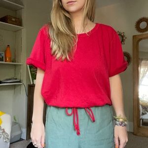 Cherry red vintage jansport adjustable sweat top